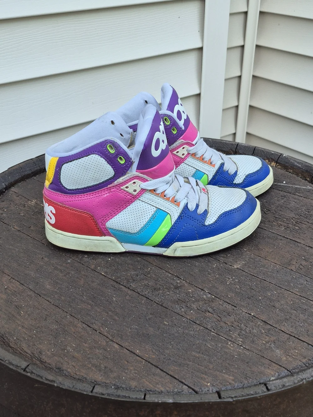 Osiris Women's Multicolor High-Top Sneakers - Blue, Pink, White - Picture 2 of 12